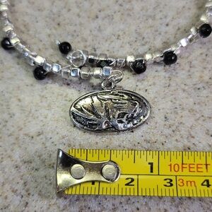 Bracelet Panther Team. Silver/Black. ADJUSTABLE